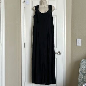 Madewell Size 14 Black Cap Sleeve Wide Leg Jumpsuit